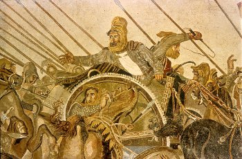 Darius à la bataille d’Issos – Mosaïque de Pompéi – Musée archéologique de Naples