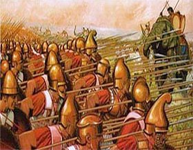 La phalange macédonienne à la bataille de l’Hydaspe contre l’armée du roi indien Poros