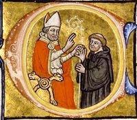 Bénédiction d’un abbé - Manuscrit de la bibliothèque Sainte–Geneviève