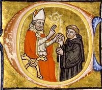 Bénédiction d’un abbé - Manuscrit de la bibliothèque Sainte–Geneviève Bénédiction d’un abbé - Manuscrit de la bibliothèque Sainte–Geneviève