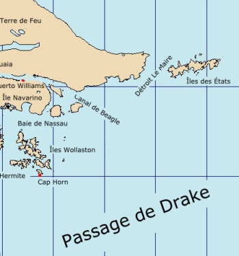 Carte du cap Horn et du détroit de Lemaire