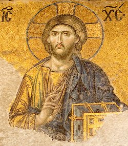 Christ – mosaïque de la basilique Sainte-Sophie de Constantinople [Istanbul]