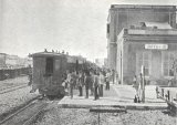 Départ du train pour Jérusalem en gare de Jaffa Départ du train pour Jérusalem en gare de Jaffa