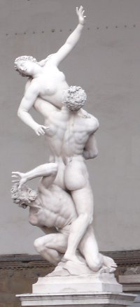 L’enlèvement des Sabines – sculpture de Jean de Bologne – Loggia des Lansquenets à Florence