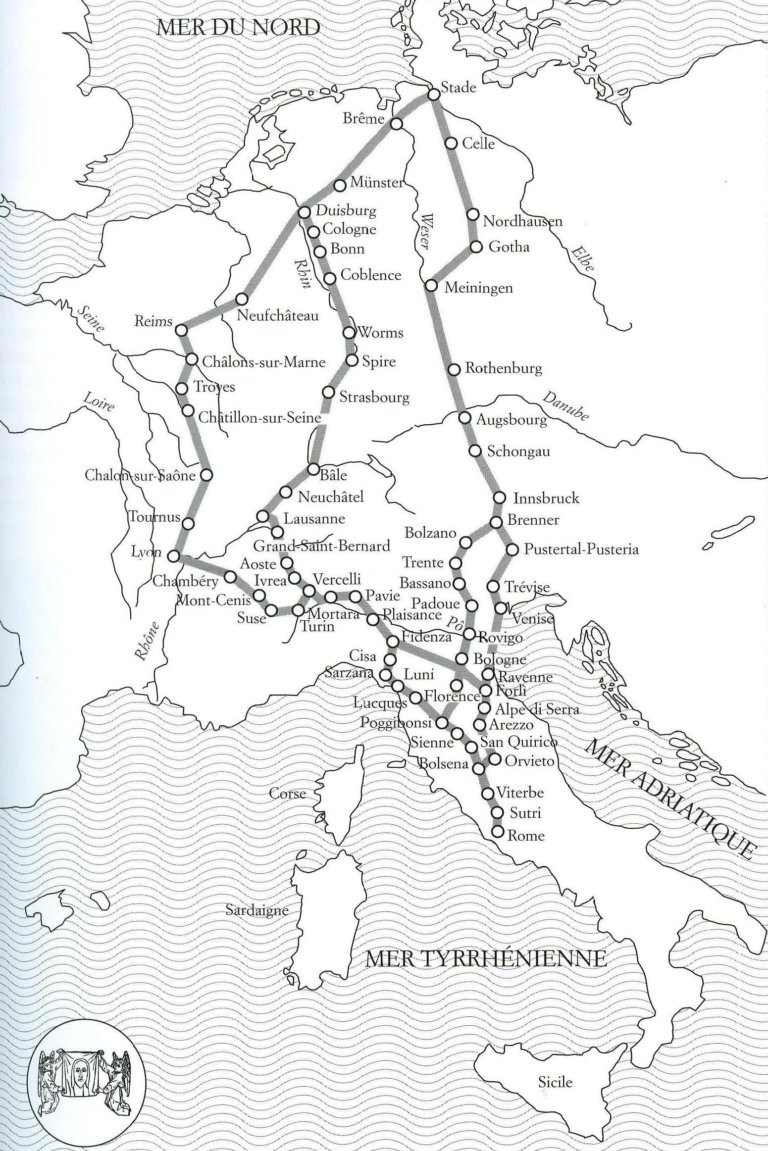 Itinéraires entre l’Europe du Nord et Rome Itinéraires entre l’Europe du Nord et Rome