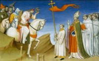 Khan honorant la Croix - manuscrit de la BNF Khan honorant la Croix - manuscrit de la BNF