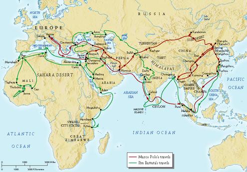 Les voyages de Marco Polo et Ibn Battuta
