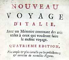 Frontispice de l’édition de 1702 du « Nouveau voyage d’Italie » de Maximilien Misson