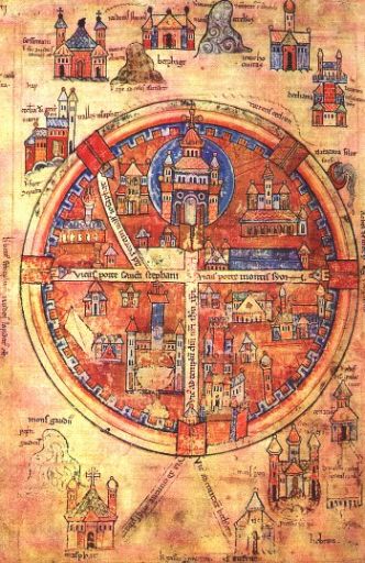 Plan de Jérusalem - XIIIe siècle - Bibliothèque d’Uppsala