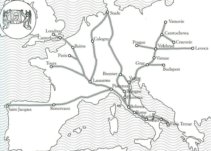 Principales routes de pèlerinage vers Rome