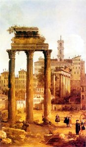 Ruines du Forum vers le Capitole, par Canaletto - Angleterre, collections royales Ruines du Forum vers le Capitole, par Canaletto - Angleterre, collections royales