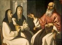 Sainte Paule, sainte Eustochie et saint Jérôme - tableau de Francisco de Zurbarán Sainte Paule, sainte Eustochie et saint Jérôme - tableau de Francisco de Zurbarán