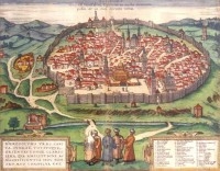 Vue de Jérusalem par Braun et Hogenberg - 1575