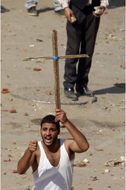 Pendant les émeutes après l’attentat contre une église copte à Alexandrie - 2010 Pendant les émeutes après l’attentat contre une église copte à Alexandrie - 2010