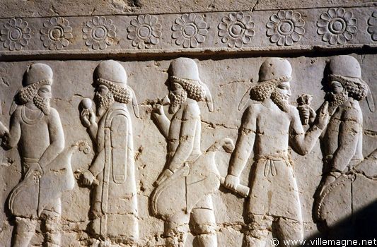Persépolis : la procession du tribut au grand roi sur les murs du palais de Darius