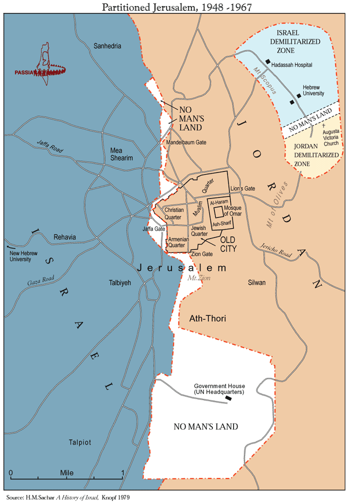 Le partage de Jérusalem entre 1948 et 1967
