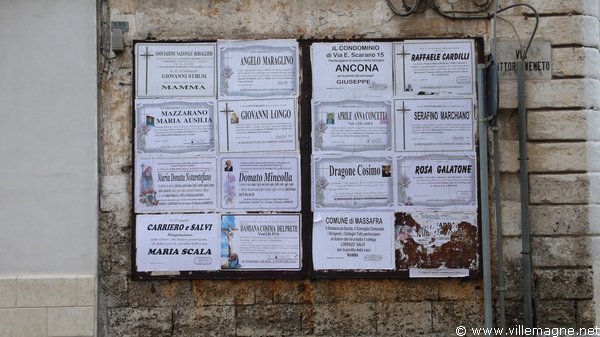 Annonces funéraires à Massafra Annonces funéraires à Massafra