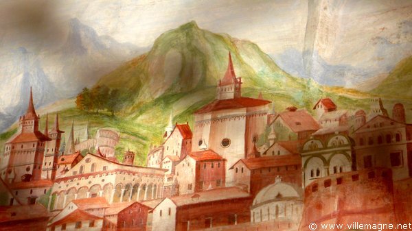 Détail de la fresque au fond de la chapelle Détail de la fresque au fond de la chapelle