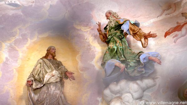 Le Christ transfiguré sur le mont Thabor ; à sa gauche : Élie Le Christ transfiguré sur le mont Thabor ; à sa gauche : Élie