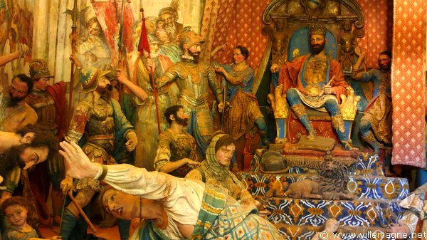 Par peur des mages qui lui ont annoncé la naissance du nouveau roi d’Israël, Hérode décide de faire massacrer tous les premiers-nés - Sur son trône, le roi Hérode contemple le massacre qu’il a ordonné Par peur des mages qui lui ont annoncé la naissance du nouveau roi d’Israël, Hérode décide de faire massacrer tous les premiers-nés - Sur son trône, le roi Hérode contemple le massacre qu’il a ordonné