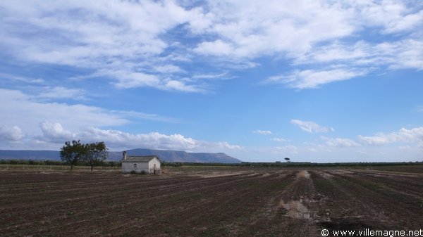 Le <em>Tavoliere</em> des Pouilles (« plaine plate comme une table »), à l’est de San Severo - Au fond, le plateau du Gargan Le <em>Tavoliere</em> des Pouilles (« plaine plate comme une table »), à l’est de San Severo - Au fond, le plateau du Gargan