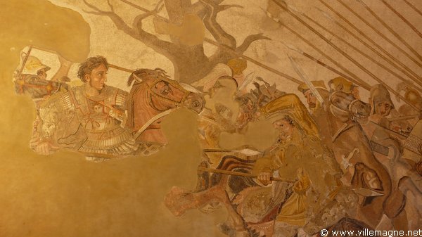 Mosaïque d’Alexandre le Grand à la bataille d’Arbèles - retrouvée dans la maison du Faune à Pompéi - Musée archéologique de Naples