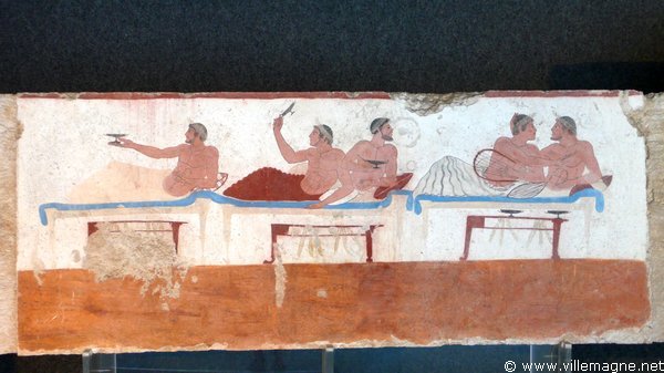Peinture latérale de la « tombe du Plongeur » à Paestum