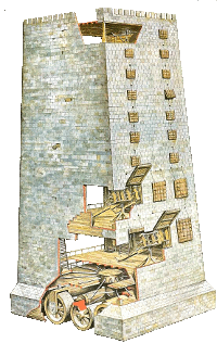 Tour de siège construite en 304 avant J.-C. sur ordre de Démétrios Poliorcète afin de s’emparer de Rhodes
