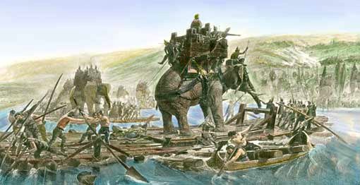 Traversée du Rhône par les éléphants d’Hannibal