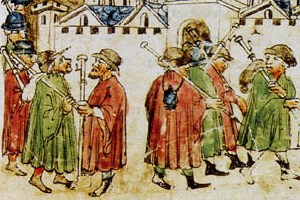 Pèlerins au jubilé de Rome en 1300